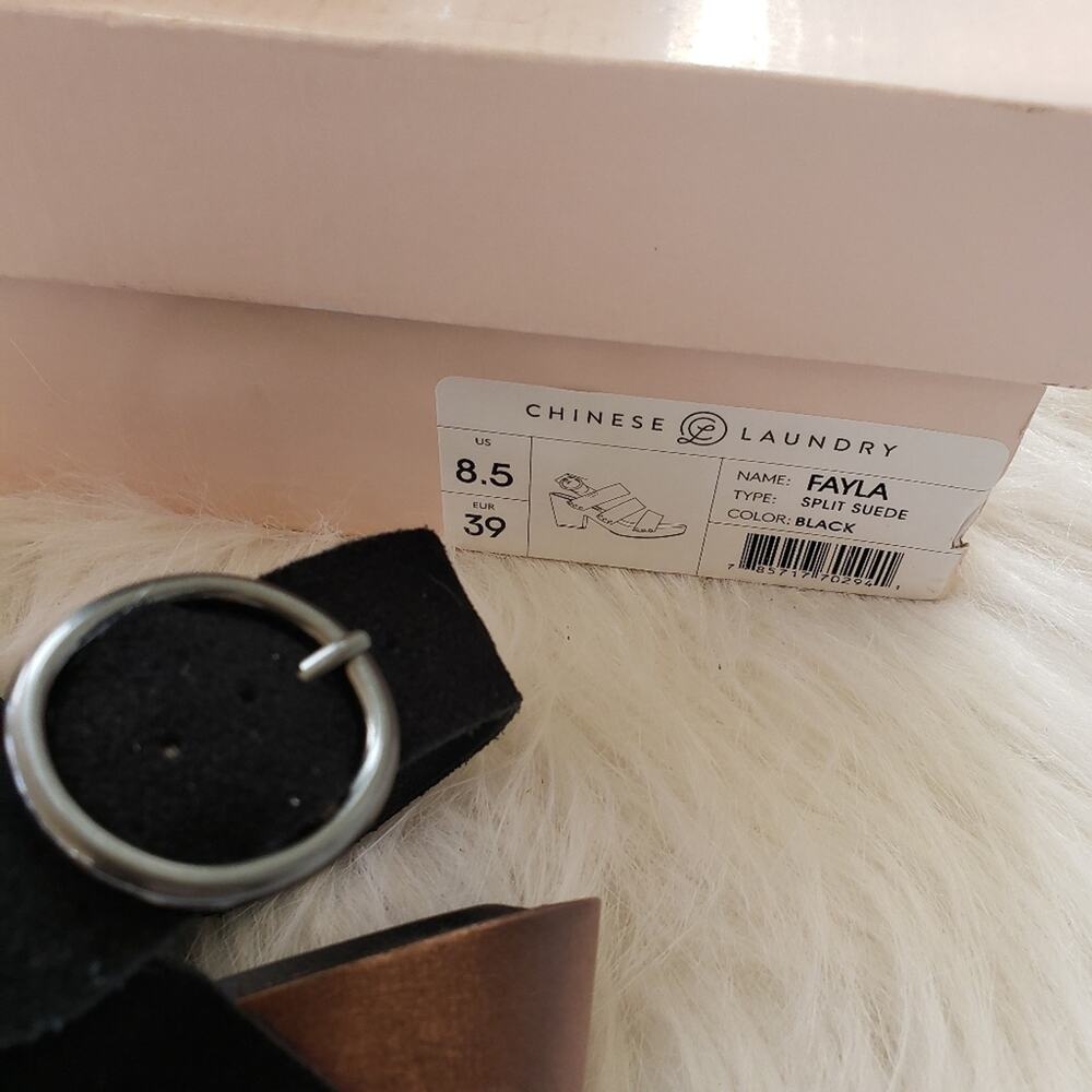 Chinese Laundry NIB Fayla black suede strap sandal woman's size 8.5 - Picture 15 of 15